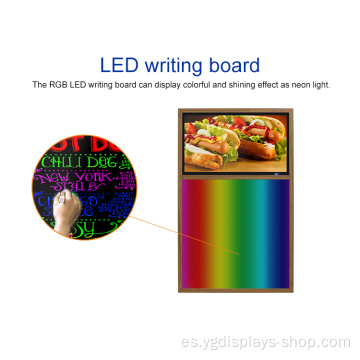 Señalización LCD de 32 pulgadas montada en la pared con tablero de escritura LED